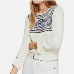 FREE PEOPLE Soul Mate Knit Design Thermal Top – Size XS